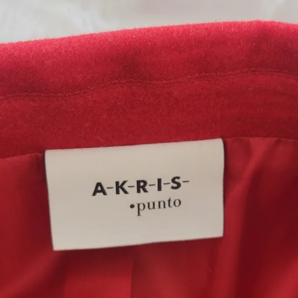 Akris Punto Red Blazer, Size 14 In Excellent Condition, see all Pictures .